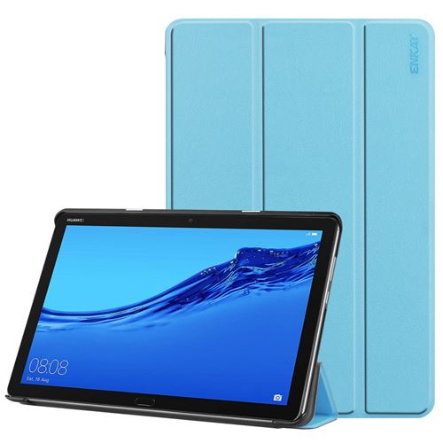 Etui en PU avec tri-fold bleu clair pour votre Huawei MediaPad M5 lite 10