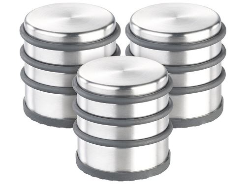 Lots de 3 bloque-portes en acier inoxydable avec anneaux en caoutchouc