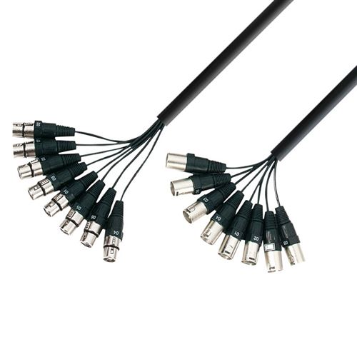 Adam Hall - K3L8MF0300 - Câble Multipaire 8 x XLR mâle vers 8 x XLR femelle - 3.00 m