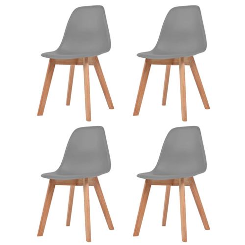 vidaXL Chaise de salle à manger 4 pcs Gris