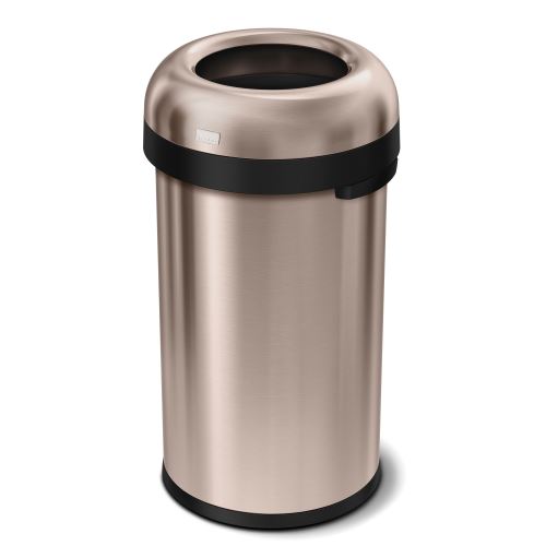 simplehuman Poubelle Ronde Ouverte Acier Épais Inoxydable Or Rose 60L