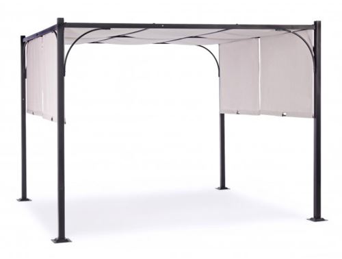 Tonnelle coloris anthracite/ gris - Dim : L 300 x P 300 x H 250 cm -PEGANE-