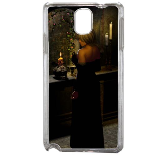 Coque Girl In Black Compatible Samsung Galaxy Note3 Transparent