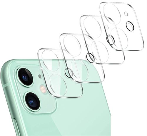 Lot de 4 Verres Trempé Protection Caméra pour iPhone 11 - Film Protecteur Lentille Appareil Photo Arriere [Phonillico®]