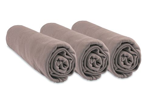 Lot de 3 Draps housse Bambou - 60x120 Couleur - Taupe
