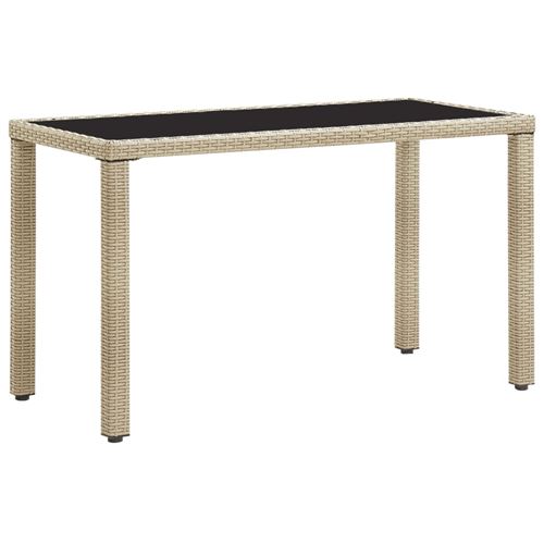 Table de jardin Beige 123x60x74 cm R&eacute;sine tress&eacute;e Vidaxl Beige