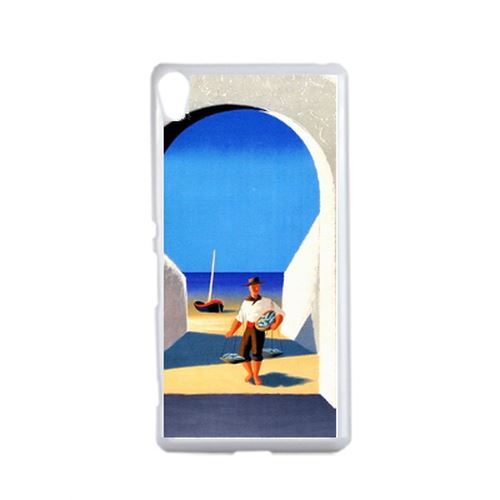 Coque Tableau Pcheur Espagne Compatible Sony Xperia X Transparent
