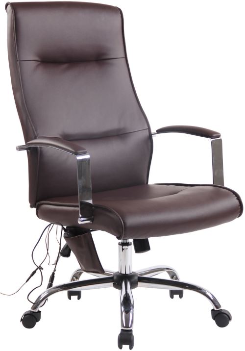 CLP Fauteuil de bureau Portland en similicuir ou tissu avec fonction de massage  Marron/Similicuir