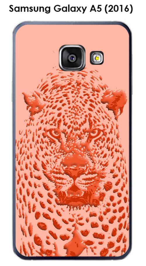 Coque TPU gel souple Samsung Galaxy A5 (2016) - A510F design Jaguar rose orange