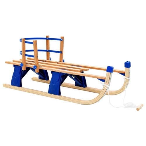 vidaXL Sneeuwslee met rugleuning inklapbaar 110 cm hout
