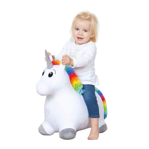 John 59042 Hop Licorne avec revêtement en Peluche Blanc
