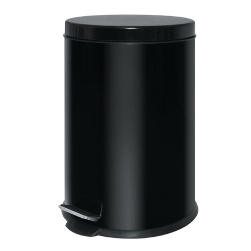 Poubelle à pédale en acier inoxydable noir 20l