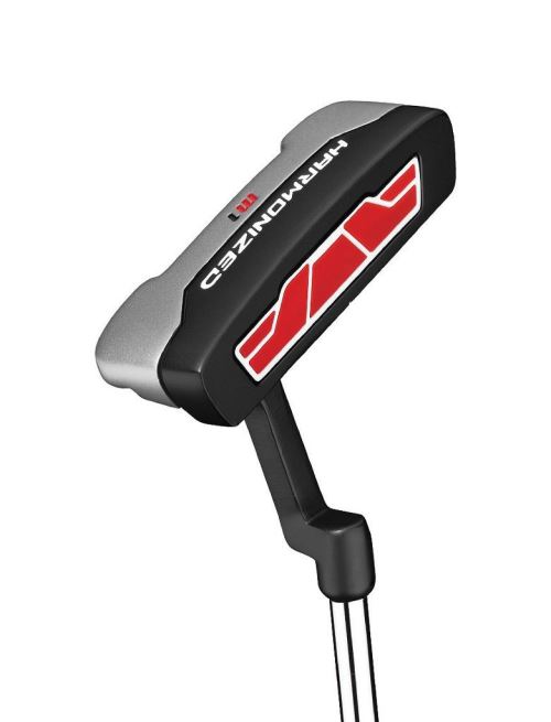 Wilson Homme Putter de Golf (Main gauche), Pour Niveaux Débutants à Avancés, 830 g, HARMONIZED MRH, Noir/Rouge