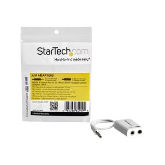 StarTech.com Adaptateur pour casque avec prises pour écouteur et microphone  séparées - Mini-Jack 3,5mm