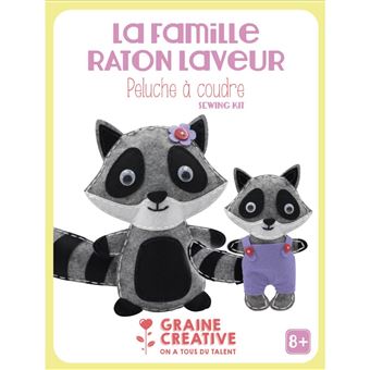 La famille raton laveur - Peluches à coudre - Graine Créative