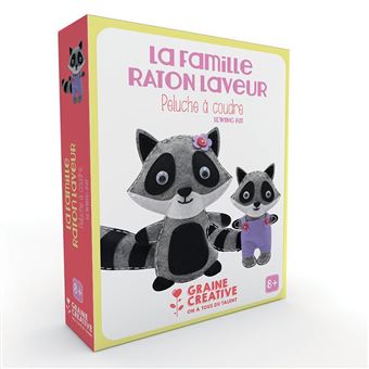 La famille raton laveur - Peluches à coudre - Graine Créative