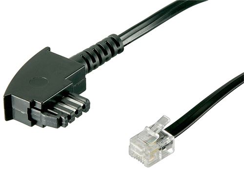 Wentronic câble de raccordement tae fiche tae-f vers fiche western 6m noir goobay 50237