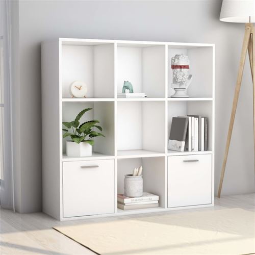 vidaXL Bibliothèque Blanc 98x30x98 cm Aggloméré