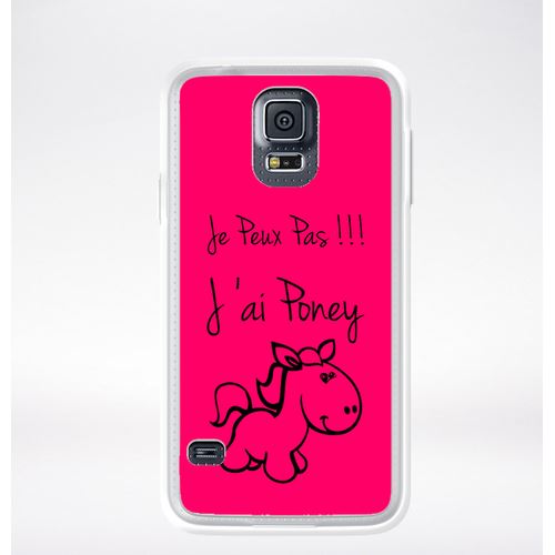 Coque Citation Poney Rose Compatible Samsung Galaxy S5 Transparent
