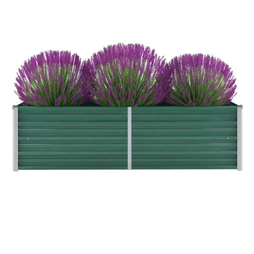Lit surélevé de jardin Acier galvanisé 160x40x45 cm Vert