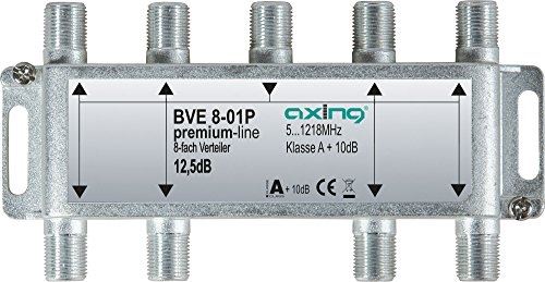 Axing bve 8-01p splitter distributeur repartiteur 8 voies sorties pour fm catv télévision numérique par câble (5-1218 mhz)