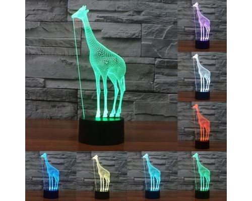 Lampe Décorative 3D Girafe Luminaire LED 7 Couleurs Tactile Abs - YONIS