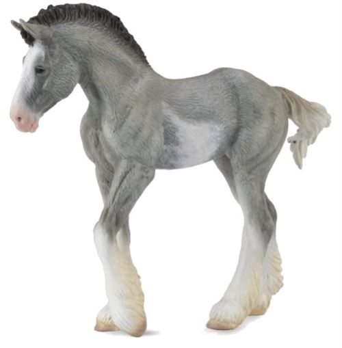 Collecta chevaux : Poulain Clydesdale 11 cm gris