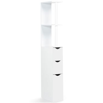 23 Sur Meuble Wc Etagere Bois 3 Portes Blanc Gain De Place Pour