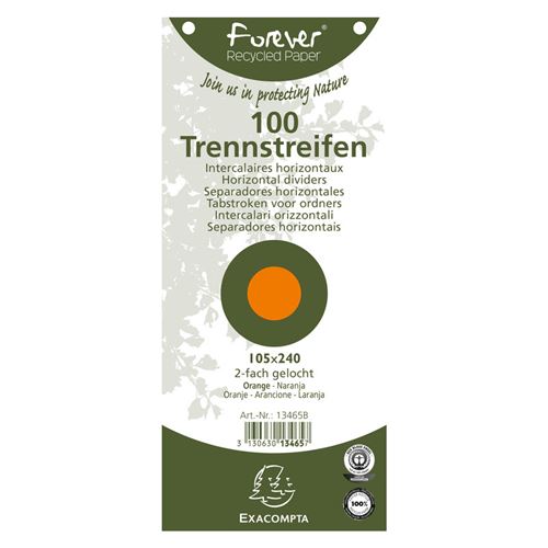 EXACOMPTA  Forever - Intercalaire - Orange ( Pack De 100 )