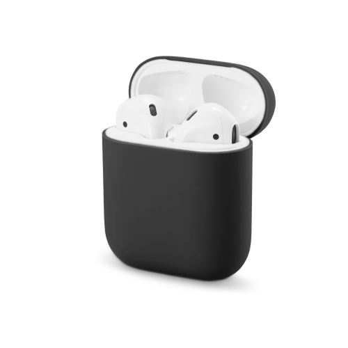 Coque en silicone WISETONY épais et souple antichoc pour Apple AirPods - Noir