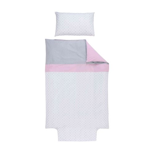 Parure housse de couette P'tit Basile collection 'Claudine' 100x140 cm + taie 40x60 cm