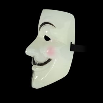 Masque blanc de personne anonyme visage - Masque de déguisement - à la Fnac