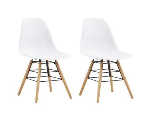 vidaXL Chaises de salle à manger 2 pcs Blanc Plastique