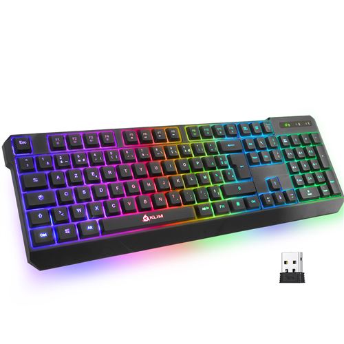 KLIM Chroma - Clavier - backlit - sans fil - AZERTY - Français - noir