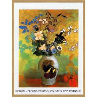 Poster Reproduction Encadre Odilon Redon Fleurs Exotiques Dans Une Potique 80x60 Cm 4cm Cadre Mdf Elegance Chene Poster Affiche Encadre Top Prix Fnac