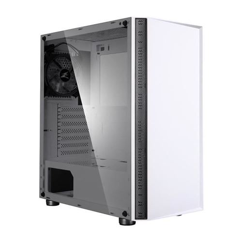 Zalman R2 - Mid tower - ATX étendu - panneau latéral fenêtré (verre trempé) - pas d'alimentation - blanc - USB/Audio