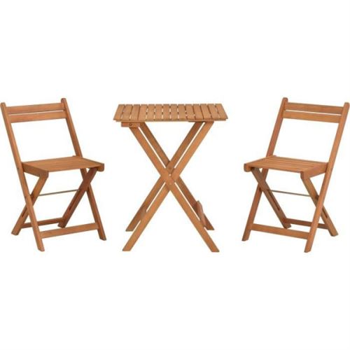 Ensemble en bois d acacia FSC Composé d une table carrée et de 2 chaises pliables