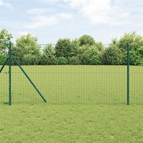 Vidaxl Vert Poteaux De Clôture 13 Pcs Ø32 Mm 170 Cm Acier Galvanisé 42004195 - Image 2
