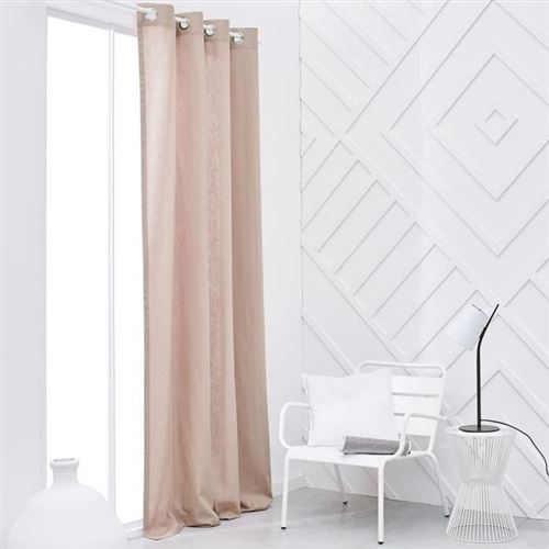 Rideau A Oeillets Today - 140X240Cm - 100% Coton - Rose