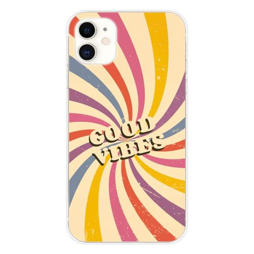 Coque en silicone imprimée compatible Apple iPhone 11 Good vibes