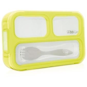 Boîte à repas avec fourchette, Lunch box Bento Vert 12 cm x 18 cm - 1
