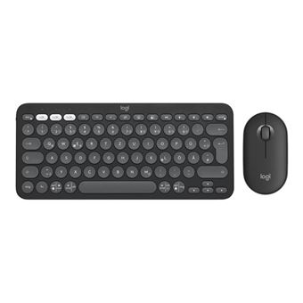 Logitech Pebble 2 Combo - Ensemble clavier et souris - sans fil - Bluetooth LE - QWERTY - International US - graphite ton sur ton - 1