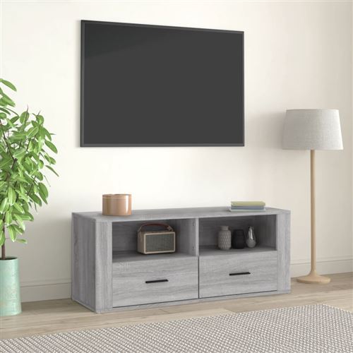 vidaXL Meuble TV Sonoma gris 100x35x40 cm Bois d'ingénierie816814