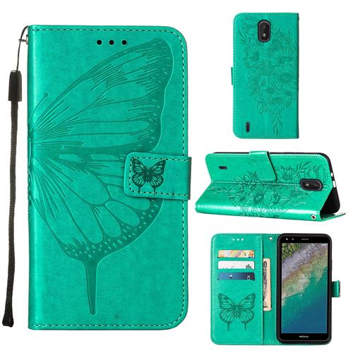 MPFRANCE Housse pour Nokia C01 Plus Vert [Papillon V3]