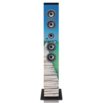 Ices IBT-6 Sea - Tour de son Bluetooth® avec radio FM, lecteur USB et SD - Bleu Vert - 1