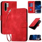 Coque pour Compatible avec Huawei P30 Pro ZURSANA Étui Portefeuille Magnétique en PU Cuir avec Emplacements Fentes pour Cartes Dragonne Amovible Rouge