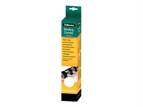 Fellowes - 14 mm - 30 cm - 21 anneaux - A4 (210 x 297 mm) - 100 feuilles - blanc - 25 unités peigne de reliure en plastique