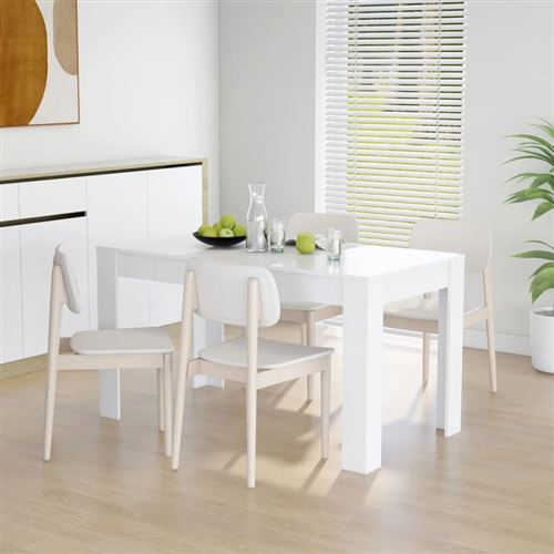 vidaXL - Table à manger - Blanc - 140x74,5x76 cm - Image 3
