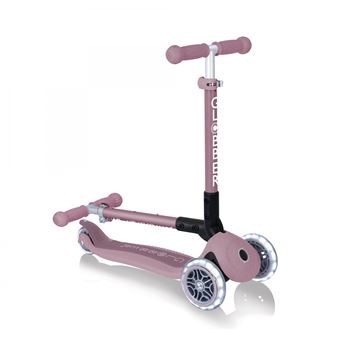 Globber - Trottinette 3 roues JUNIOR FOLDABLE LIGHTS ECOLOGIC Rose Berry