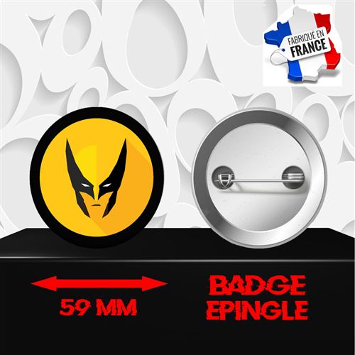Badge à épingle 59 mm Logo Super Héros Wolverine 0041